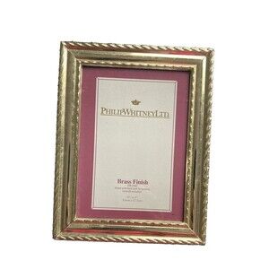 Philip Whitney LTD RIBBON BRASS Picture FRAME 3.5"x 5" HAND POLISHED & Lacquered